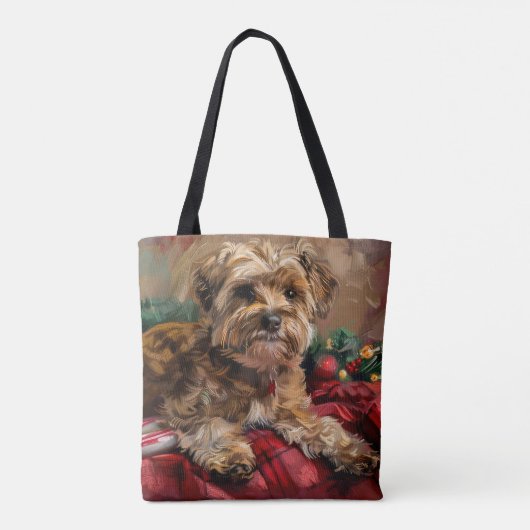 Tote Bag Fête de Noël de Chien Yorkipoo (Dos)