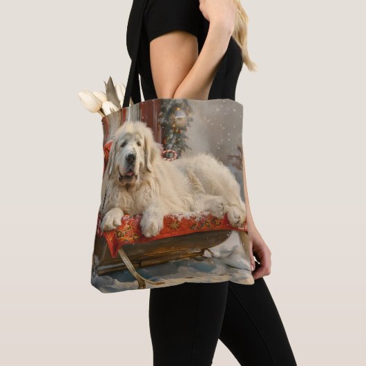Tote Bag Fête de Noël des Chiens des Pyrénées (De près)