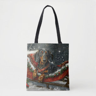 Tote Bag Fête de Noël du chien Dachshund