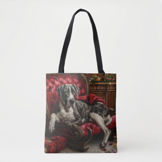 Tote Bag Fête de Noël du chien Danse (Devant)