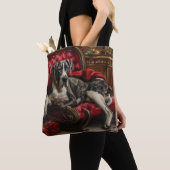 Tote Bag Fête de Noël du chien Danse (De près)