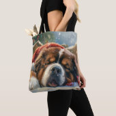 Tote Bag Fête de Noël du chien Mastiff Tibétain (De près)