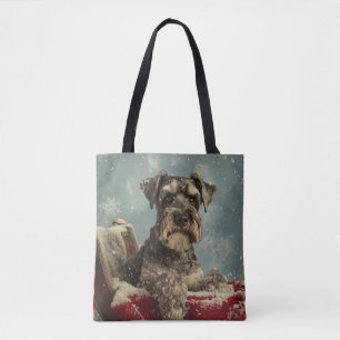 Tote Bag Fête de Noël du chien Schnauzer