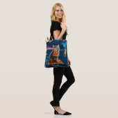 Tote Bag Fête de pizza de chat laser (Sur le modèle)