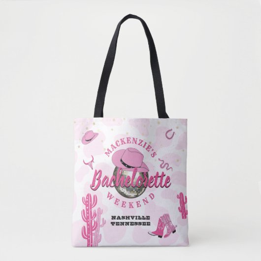 Tote Bag Fête de week-end de jeune fille Disco Cowgirl (Devant)