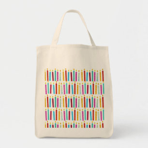 Tote Bag Fête des bougies Vintages colorées
