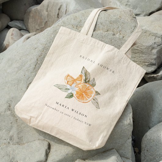 Tote Bag Fête des mariées botanique orange minimale en feui