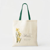 Tote Bag Fête des mariées d'aquarelle jaune jonquille (Devant)