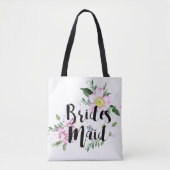 Tote Bag Fête des mariées d'aquarelle rose pâle (Devant)