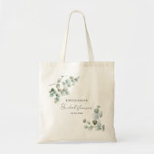 Tote Bag Fête des mariées de script Eucalyptus Greenery (Devant)