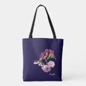 Tote Bag Fête des Mères Florales Bleues (Dos)