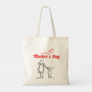 Tote Bag Fête des mères Ligne Art Coussin - Maman & Child L
