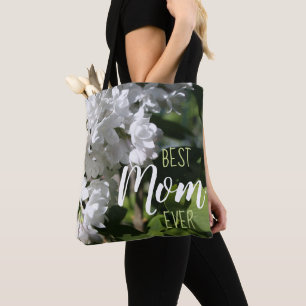 Tote Bag Fête des mères Lilacs blancs Meilleure maman jamai