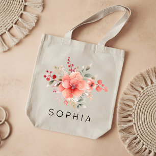 Tote Bag Fête des Mères Nom de demoiselle d'honneur flora