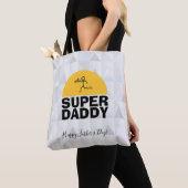 Tote Bag Fête des pères Design moderne "SUPER DAD" tendance (De près)