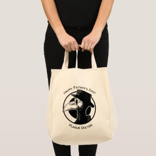 Tote Bag Fête des pères Plague Doctor Bird Mask B/W Steampu