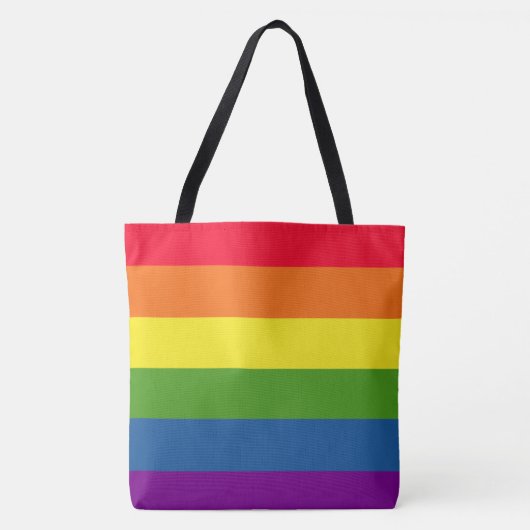 Tote Bag Fête des rayures arc-en-ciel colorées (Devant)