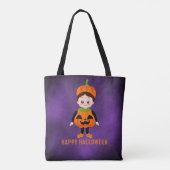 Tote Bag Fête d'Halloween pour enfants Citrouille (Dos)