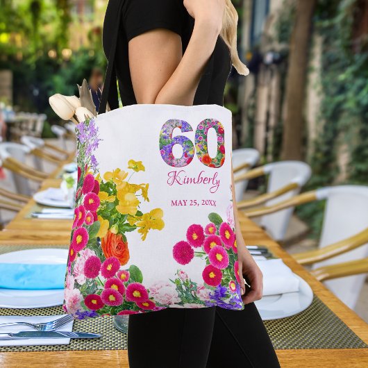Tote Bag Fête du 60e anniversaire clients floraux faveurs d