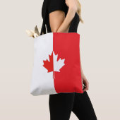 Tote Bag Fête du Canada Feuille d'érable rouge et blanc (De près)