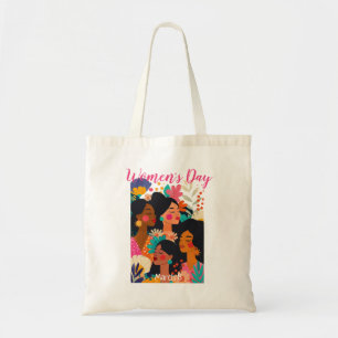 Tote Bag Fête internationale des femmes rose florale