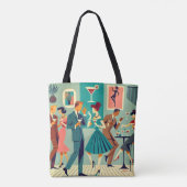 Tote Bag Fête Moderne Du Milieu Du Siècle Martini Dance (Dos)