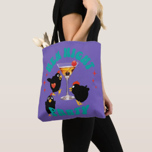 Tote Bag Fête nocturne des poules drôles Poulet drôle