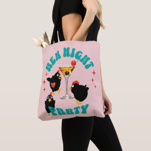 Tote Bag Fête nocturne des poules drôles Poulet drôle