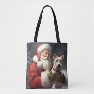Tote Bag Fête Noël Festive du Père Noël Terrier du Père Noë