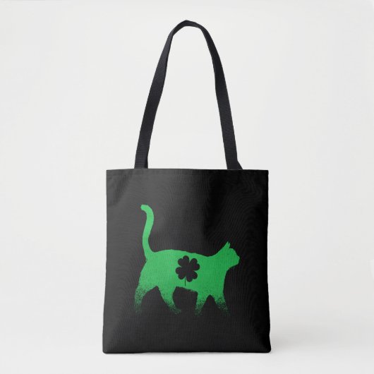 Tote Bag Fête Saint-Patricks Shamrock Chat (Devant)