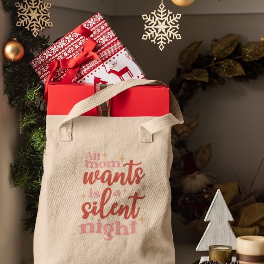 Tote Bag Fêtes de Noël amusantes et mignonnes Mère de nuit