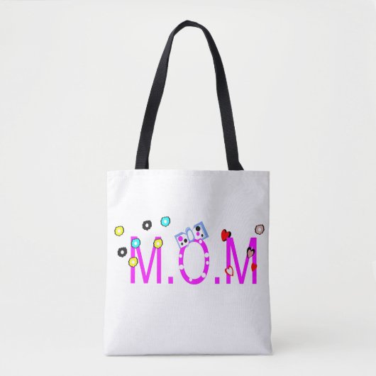 Tote Bag Fêtez M.O.M ! Doux et joli. (Devant)