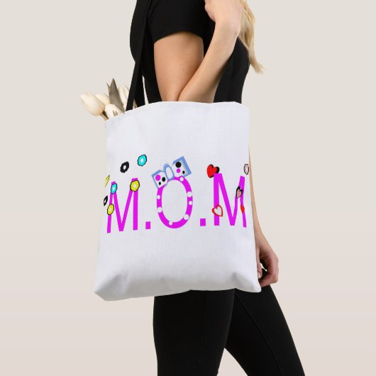 Tote Bag Fêtez M.O.M ! Doux et joli. (De près)