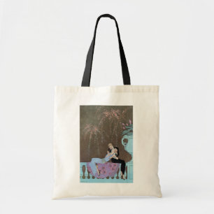 Tote Bag Feu d'artifice Art Déco vintage Le Feu, George Bar