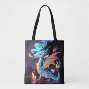 Tote Bag Feu de dragon enchanté