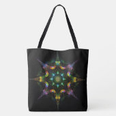 Tote Bag Feu d'étoile quantique - Géométrie sacrée Mandala (Dos)
