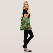 Tote Bag Feu et hellebore, vert clair (Sur le modèle)