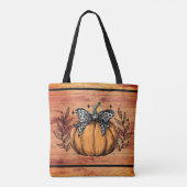 Tote Bag Feuillage d'automne de citrouille rustique (Dos)