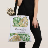 Tote Bag Feuillage de palmier doré tropical (De près)