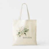 Tote Bag Feuillage élégant moderne doré vert (Dos)