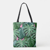 Tote Bag Feuillage Feuille tropical vert & vert (Dos)