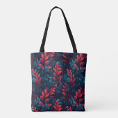 Tote Bag Feuille bleu et rouge (Dos)