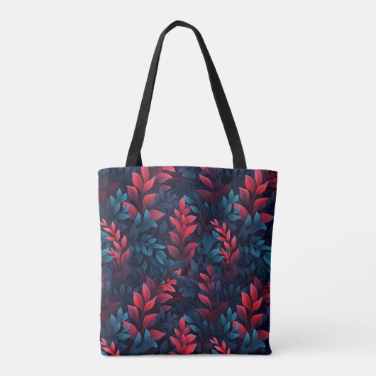 Tote Bag Feuille bleu et rouge (Dos)