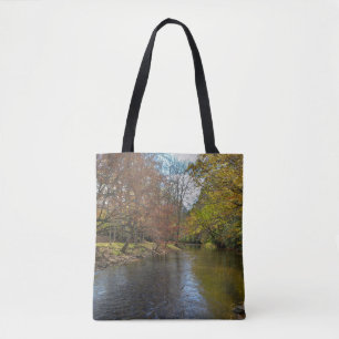 Tote Bag Feuille coloré automne réflexions sur le flux d'au