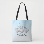 Tote Bag Feuille d'argent personnalisée bleu clair (Devant)