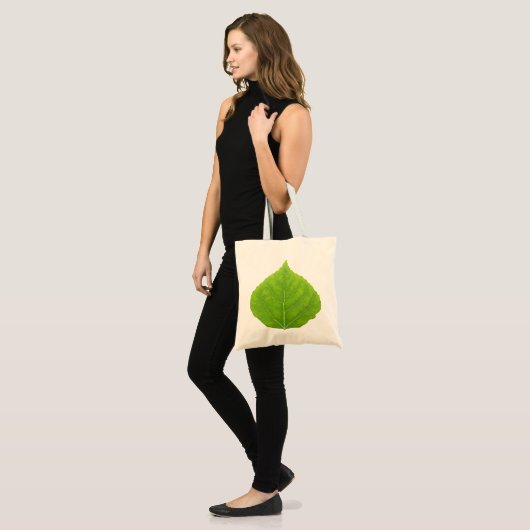 Tote Bag Feuille d'Aspen vert #11 (Devant (modèle))
