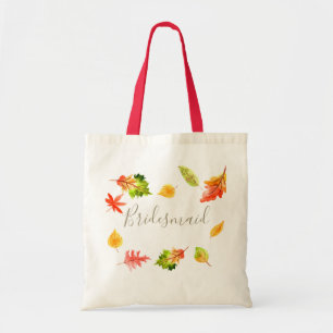 Tote Bag Feuille d'automne de chute épousant la demoiselle