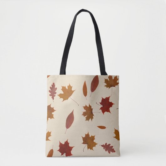 Tote Bag Feuille d'automne photographique sur la couleur (Devant)