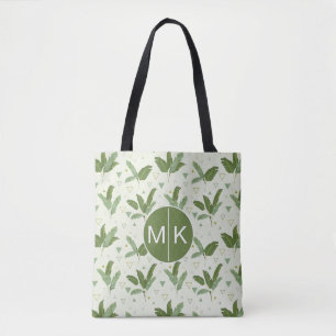 Tote Bag Feuille de banane avec le monogramme des triangles