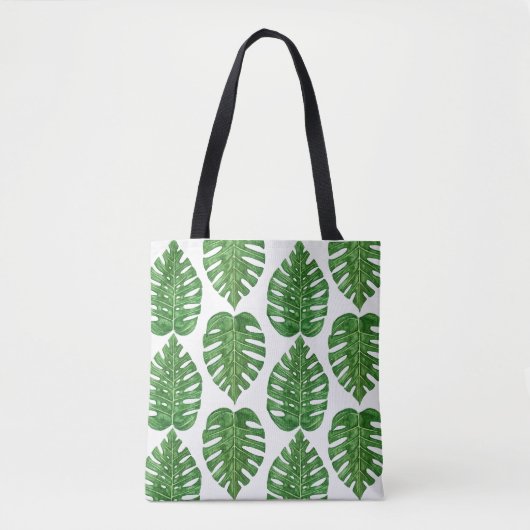 Tote Bag Feuille de Monstera d'aquarelle (Devant)